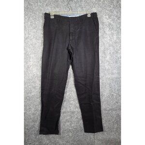 Ganesh NWT Men's Regular Fit Casual Linen Blend Pants Navy Size 36 Tappered Leg